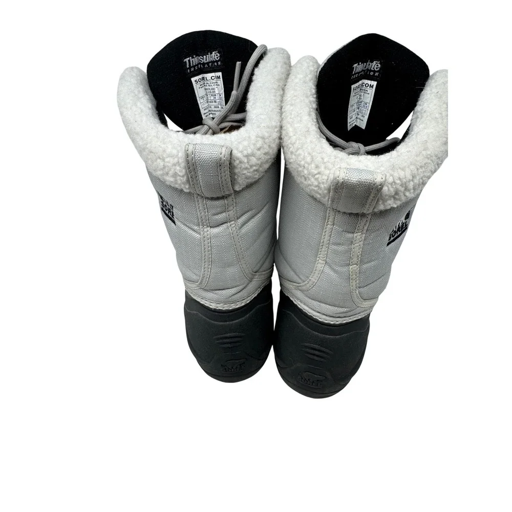 🔥Sorel🖤🩶🖤 Winter Snow waterproof Boots Grey Black Thinsulate ⭐️Likenew 7‎